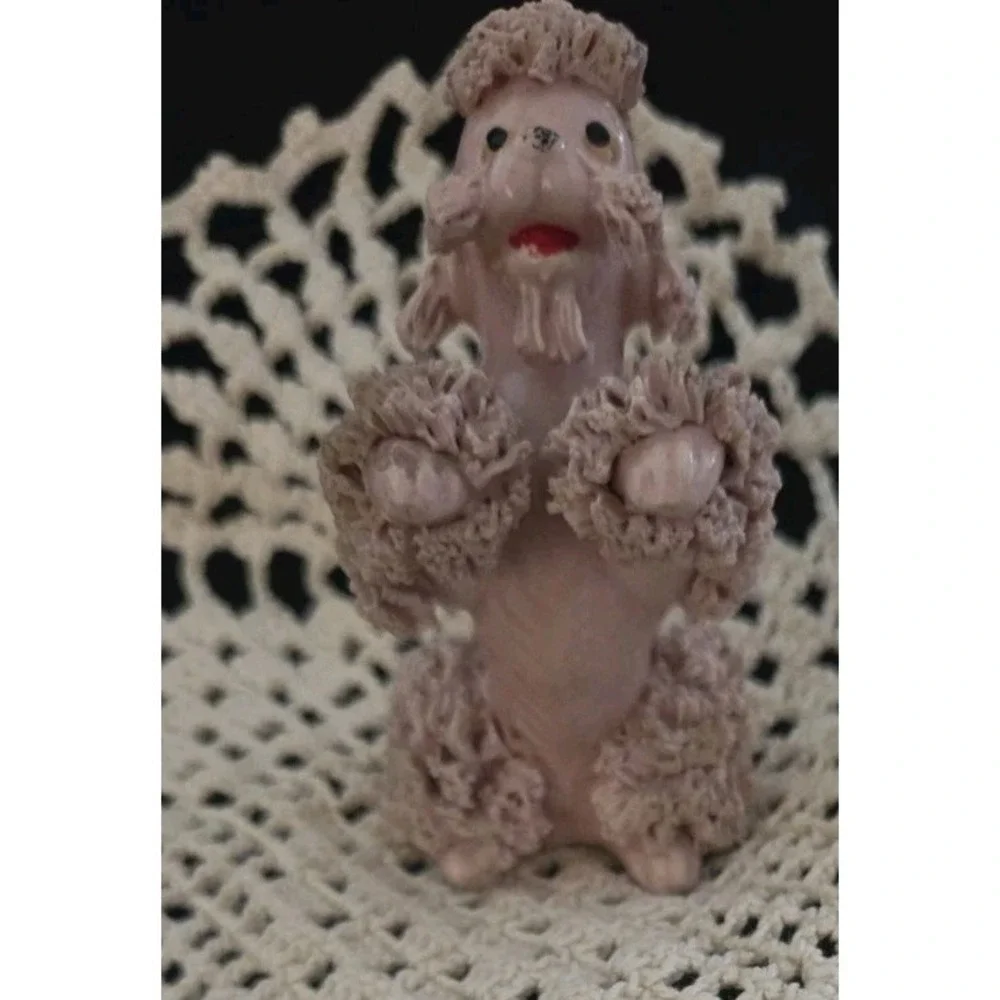 Pink Spagetti Poodle‎ Vintage Figurine Mid Century Modern Whimsy